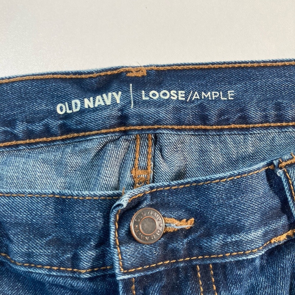 Old Navy Loose Fit Jeans 38x29 Blue Denim Relaxed Baggy Work USA (Tag 38x30) - Picture 3 of 9